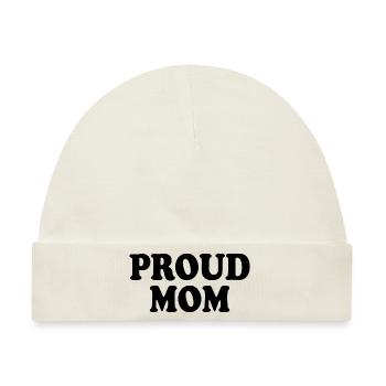 Proud mom - Baby Premium Organic Mütze - Naturweiß - Vorne