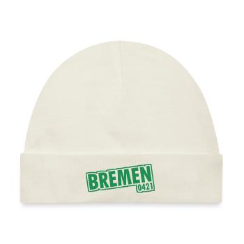Bremen - 0421 - Vorwahl - Baby Premium Organic Mütze - Naturweiß - Vorne