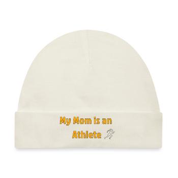 My Mom is an Athlete - Baby Premium Organic Mütze - Naturweiß - Vorne