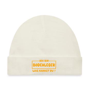 Geschenk für Bodenleger - Baby Premium Organic Mütze - Naturweiß - Vorne