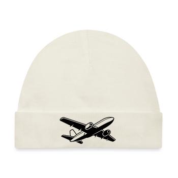 Flugzeugpilot Flugplatz Flugsport - Baby Premium Organic Mütze - Naturweiß - Vorne