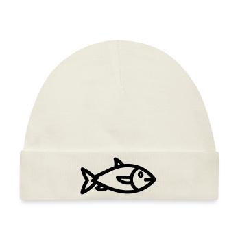 Fisch - Baby Premium Organic Mütze - Naturweiß - Vorne