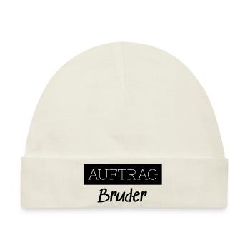 Auftrag Bruder Familie Lustig Geschenk - Baby Premium Organic Mütze - Naturweiß - Vorne