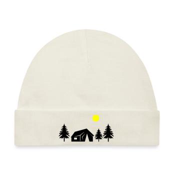 hütte im wald - Baby Premium Organic Mütze - Naturweiß - Vorne
