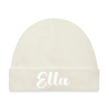 ella name - Baby Premium Organic Mütze - Naturweiß - Vorne