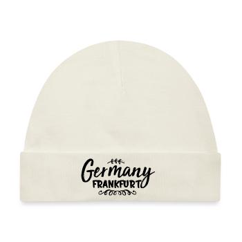 Germany Minimalist Script - Baby Premium Organic Mütze - Naturweiß - Vorne