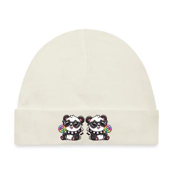 panda lolli 2 - Baby Premium Organic Mütze - Naturweiß - Vorne