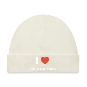 Aura-Farming - Baby Premium Organic Mütze - Naturweiß - Vorne