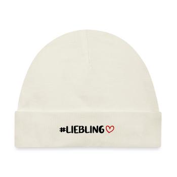 Liebling Herz - Baby Premium Organic Mütze - Naturweiß - Vorne