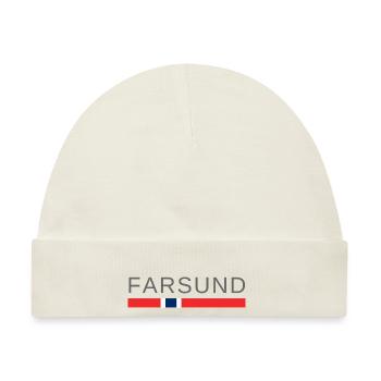 Farsund Norwegen - Baby Premium Organic Mütze - Naturweiß - Vorne