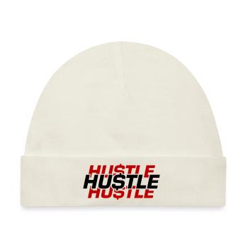 Hustle Quote - Baby Premium Organic Mütze - Naturweiß - Vorne