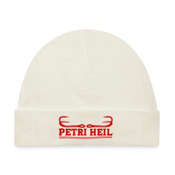 Petri Heil Fischen - Baby Premium Organic Mütze - Naturweiß - Vorne