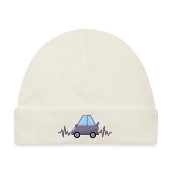 Auto - Wagen - Herzschlag - Autobus - Style - Baby Premium Organic Mütze - Naturweiß - Vorne