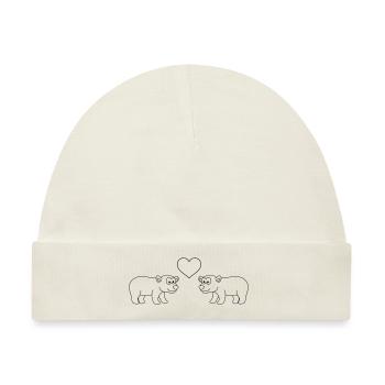 Eisbär Comic Paar liebe - Baby Premium Organic Mütze - Naturweiß - Vorne