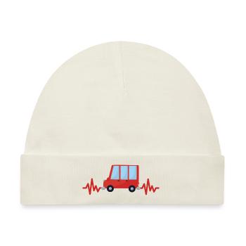 Auto - Wagen - Herzschlag - Autobus - Style - Baby Premium Organic Mütze - Naturweiß - Vorne
