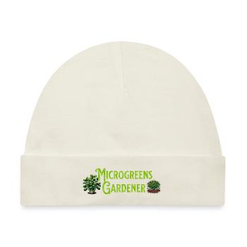 Microgreens Gärtner Landwirt Gärtner Microgreen - Baby Premium Organic Mütze - Naturweiß - Vorne
