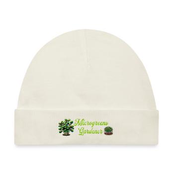 Microgreens Gärtner Landwirt Gärtner Microgreen - Baby Premium Organic Mütze - Naturweiß - Vorne