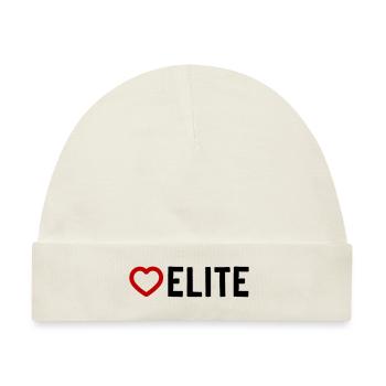 Elite Herz - Baby Premium Organic Mütze - Naturweiß - Vorne