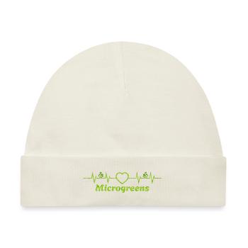 Microgreens Gärtner Landwirt Gärtner Microgreen - Baby Premium Organic Mütze - Naturweiß - Vorne