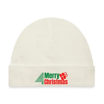 Frohe Weihnachten - Baby Premium Organic Mütze - Naturweiß - Vorne