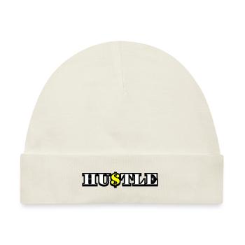 Hustle Quote - Baby Premium Organic Mütze - Naturweiß - Vorne