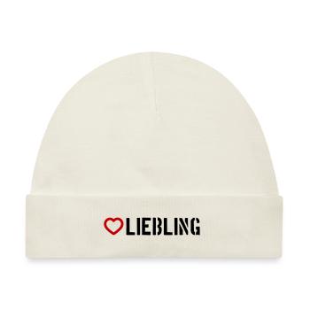 Liebling Herz - Baby Premium Organic Mütze - Naturweiß - Vorne