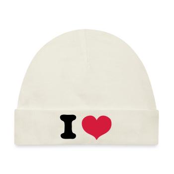 i love - Baby Premium Organic Mütze - Naturweiß - Vorne
