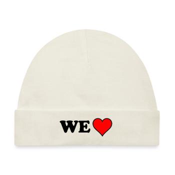 We Love (Cooper Black) - Baby Premium Organic Mütze - Naturweiß - Vorne