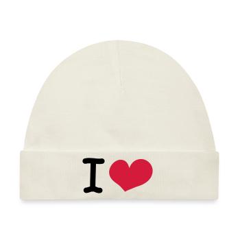 i love - Baby Premium Organic Mütze - Naturweiß - Vorne