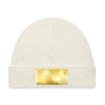 Goldene Sterne Hintergrund - Baby Premium Organic Mütze - Naturweiß - Vorne