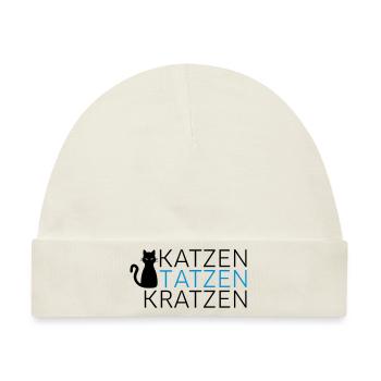 KATZEN TATZEN KRATZEN - Baby Premium Organic Mütze - Naturweiß - Vorne