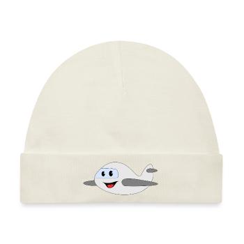 Flugzeug - Baby Premium Organic Mütze - Naturweiß - Vorne
