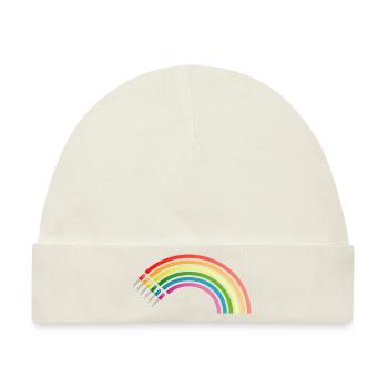 Regenbogen LED - Baby Premium Organic Mütze - Naturweiß - Vorne