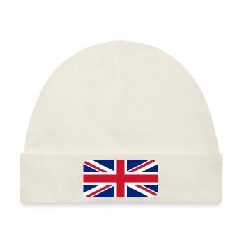 UK FLAG round corner 400 dpi - Baby Premium Organic Mütze - Naturweiß - Vorne