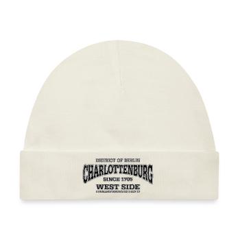 Charlottenburg Berlin West Side (black oldstyle) - Baby Premium Organic Mütze - Naturweiß - Vorne