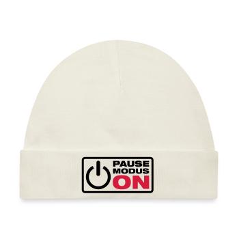 Pause Modus ON - Baby Premium Organic Mütze - Naturweiß - Vorne