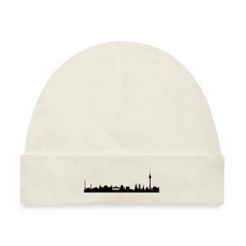 Skyline Berlin Schwarz - Baby Premium Organic Mütze - Naturweiß - Vorne