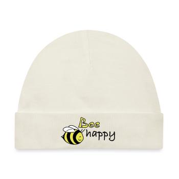 bee happy - Baby Premium Organic Mütze - Naturweiß - Vorne