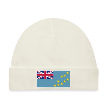 Tuvalu Flagg - Baby Premium Organic Mütze - Naturweiß - Vorne