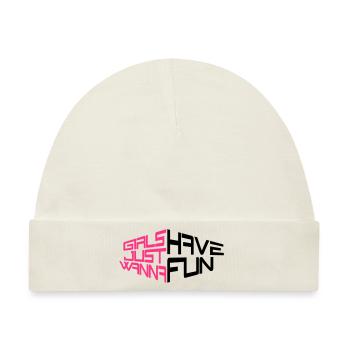 perspektive girls just wanna have fun spruch text - Baby Premium Organic Mütze - Naturweiß - Vorne