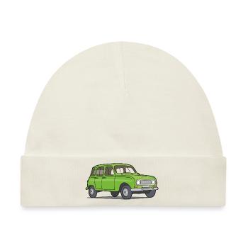 Grüner R4 (Auto) - Baby Premium Organic Mütze - Naturweiß - Vorne