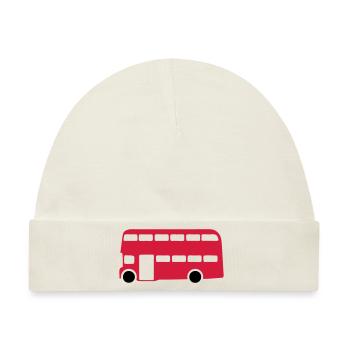 Englisch Englisch-Bus 1 - Baby Premium Organic Mütze - Naturweiß - Vorne
