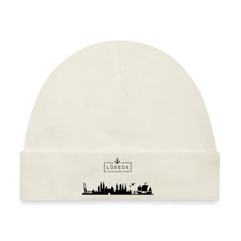 Skyline Hansestadt Lübeck, HL, Stadt, Deutschland - Baby Premium Organic Mütze - Naturweiß - Vorne