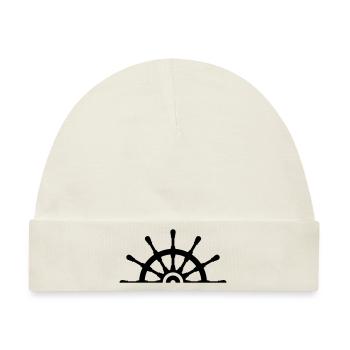 Half Ship Steering Wheel - Baby Premium Organic Mütze - Naturweiß - Vorne