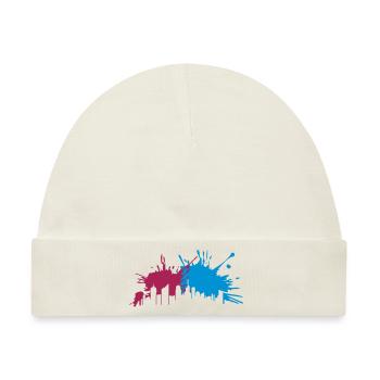 kleckse stadt graffiti tropfen farbe spritzer metr - Baby Premium Organic Mütze - Naturweiß - Vorne