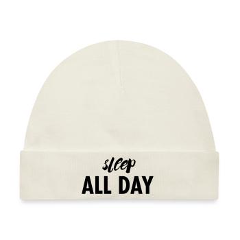 sleep all day - Baby Premium Organic Mütze - Naturweiß - Vorne