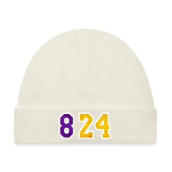 Kobe Nummer 8 24 Basketball Legende Vintage Fraktal - Baby Premium Organic Mütze - Naturweiß - Vorne