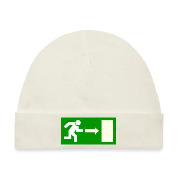 Exit Schild Vorlage zum personalisieren - Baby Premium Organic Mütze - Naturweiß - Vorne