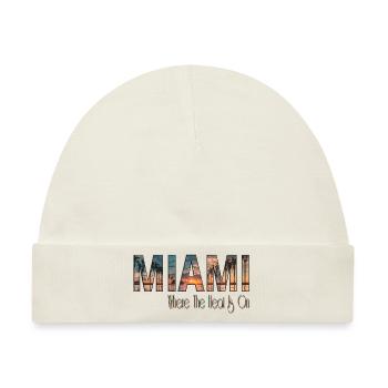 Miami - Where The Heat Is On - Baby Premium Organic Mütze - Naturweiß - Vorne