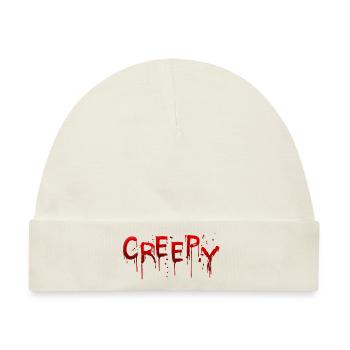 Creepy Blutig Halloween Schriftzug - Baby Premium Organic Mütze - Naturweiß - Vorne